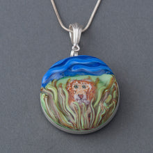 Load image into Gallery viewer, This Artisan Large Lion Lampwork Flamework Glass pendant necklace